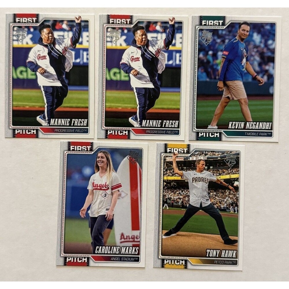 2026 Topps Series 1 First Pitch Insert Lot 5 Cards Tony Hawk Mannie Fresh Set